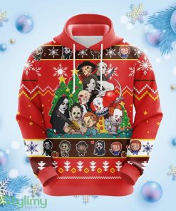 Character Chibi Horror Christmas 2 Character Chibi Horror Christmas Cute Noel Mc Ugly Hoodie 3D All Over Print Gift For Christmas Product Photo 1