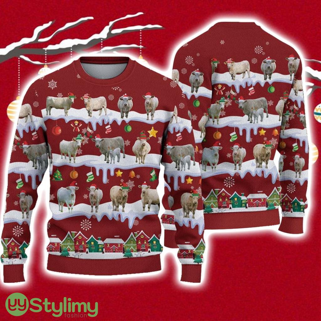 Charolais Ugly Christmas Sweater Gift Christmas 3 Charolais Ugly Christmas Sweater Gift Christmas Product Photo 1
