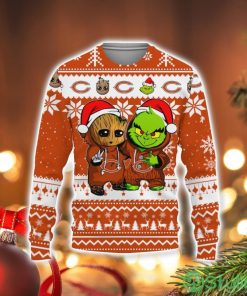 Chicago Bears Baby Groot And Grinch Best Friends Football American Ugly Christmas Sweater Product Photo 1