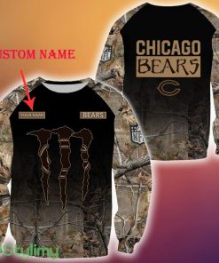 Chicago Bears Custom Name NFL Hunting Camo 3D Sweater Veteran Gift Holidays Ugly For Christmas - Chicago Bears Custom Name NFL Hunting Camo 3D Sweater Veteran Gift For Men And Women Christmas