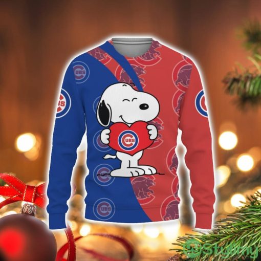 Chicago Cubs Snoopy Cute Heart American Sports Team 3D Sweater Holiday Gift Christmas Gift