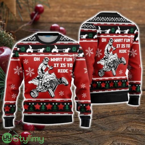 Christmas Four Wheel oh What Fun It Is To Ride Ugly Christmas Sweater Christmas Holiday Gift For Men And Women Product Photo 1