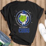 Christmas Grinch Santa I Hate People But I Love My Chicago Cubs Christmas Shirt - Ladies T-Shirt