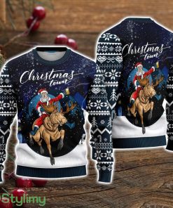 Christmas Town Santa Claus Rides Reindeer Ugly Christmas Sweater Christmas Holiday Gift For Men And Women Product Photo 1