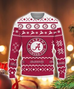 Christmas Urly Sweater Snow Santa Pattern Logo Alabama Crimson Tide Christmas Tree Gifts Unisex For Fan 3D Sweater Holiday Gift Christmas Gift Product Photo 1