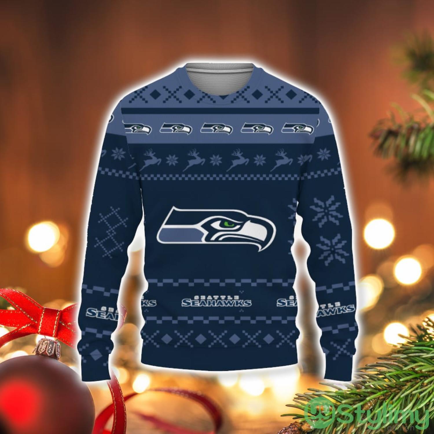 Christmas Urly Sweater Snow Santa Pattern Logo Seattle Seahawks Christmas Tree Gifts Unisex For Fan 3D Sweater Holiday Gift Christmas Gift 3 Christmas Urly Sweater Snow Santa Pattern Logo Seattle Seahawks Christmas Tree Gifts Unisex For Fan 3D Sweater Holiday Gift Christmas Gift Product Photo 1