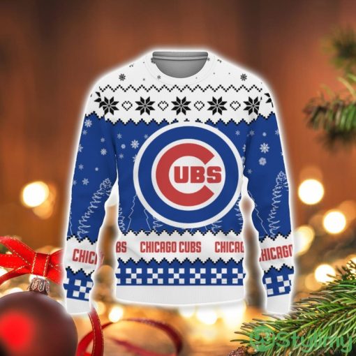 Christmas Urly Sweater Snow Team Logo Chicago CubsUnisex Gifts For Fan Christmas Tree 3D Sweater Holiday Gift Christmas Gift