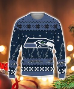 Christmas Urly Sweater Snow Team Logo Seattle SeahawksUnisex Gifts For Fan Christmas Tree 3D Sweater Holiday Gift Christmas Gift Product Photo 1