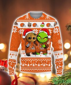 Cleveland Browns Baby Groot And Grinch Best Friends Football American Ugly Christmas Sweater Product Photo 1