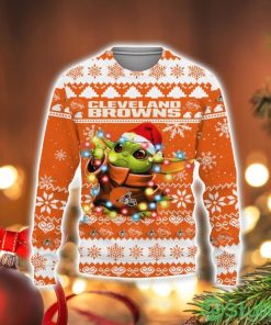 Cleveland Browns Baby Yoda Star Wars Sports Football American Ugly Christmas Sweater Product Photo 1