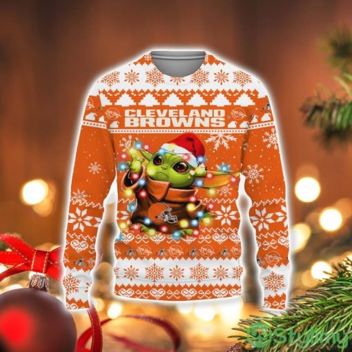 Cleveland Browns Baby Yoda Star Wars Sports Football American Ugly Christmas Sweater