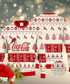 Coca Cola Reindeer Snowy Night Christmas Ugly Sweater 3D Product Photo 1