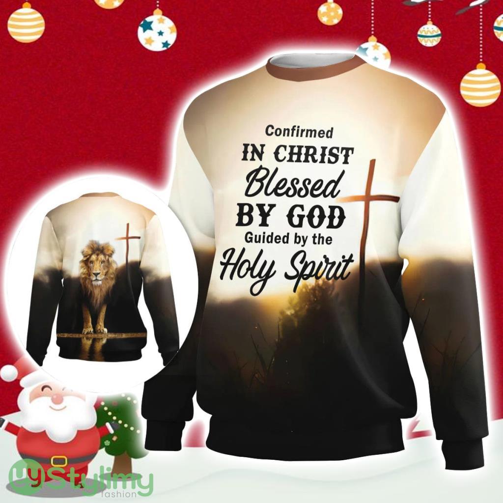 Confirmed In Christ Cross And Lion Ugly Christmas Sweater Gift Christmas 3 Confirmed In Christ Cross And Lion Ugly Christmas Sweater Gift Christmas Product Photo 1
