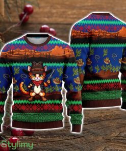 Cool Cat Cowboy Ugly Christmas Sweater Christmas Holiday Gift For Men And Women Product Photo 1