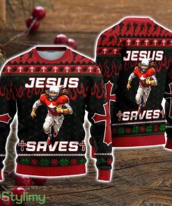 Cool Jesus American Football Team Red Ugly Christmas Sweater Christmas Holiday Gift For Men And Women Product Photo 1