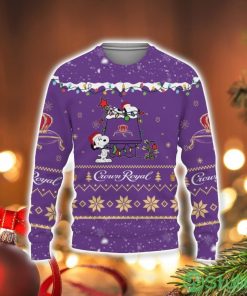 Crown Royal Whiskey American Whiskey Beers Merry Christmas Snoopy House Cute Fan Gift 3D Sweater Holiday Gift Christmas Gift Product Photo 1