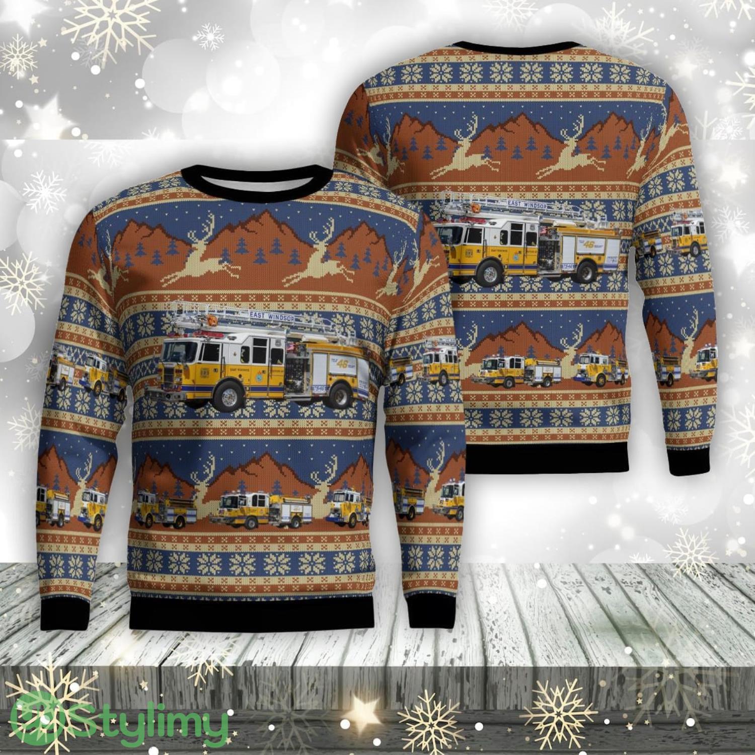 East Windsor, New Jersey, East Windsor Fire Company #2 Aop Ugly Sweater Family Gift 3 East Windsor, New Jersey, East Windsor Fire Company #2 Aop Ugly Sweater Family Gift Product Photo 1