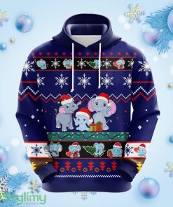 Elephent Christmas Cute Noel Mc Ugly Hoodie Blue 1- Amazing Gift Idea Thanksgiving Gift Product Photo 1
