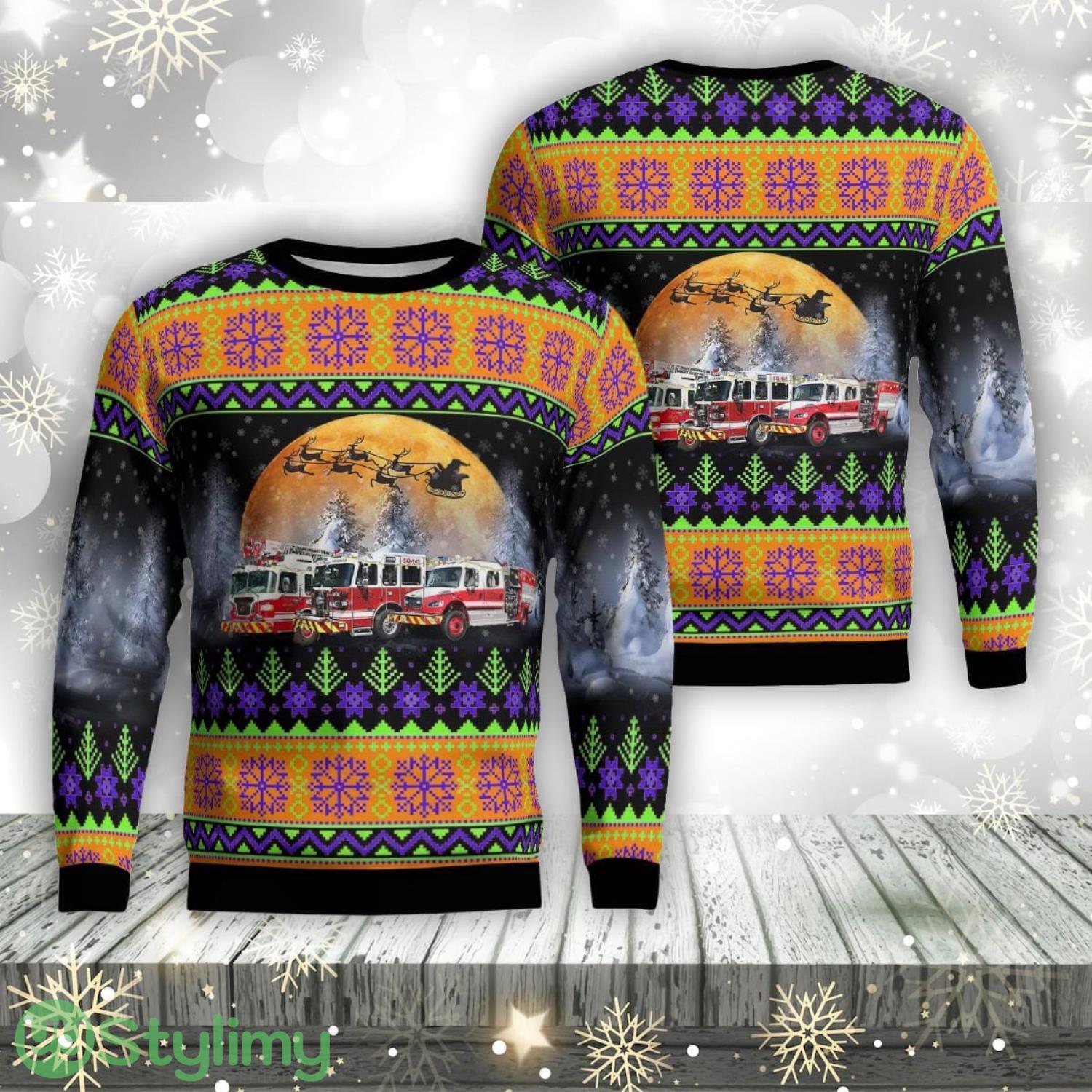 Ellington, Connecticut, Ellington Fire Department Station 43 Aop Ugly Sweater Family Gift 3 Ellington, Connecticut, Ellington Fire Department Station 43 Aop Ugly Sweater Family Gift Product Photo 1