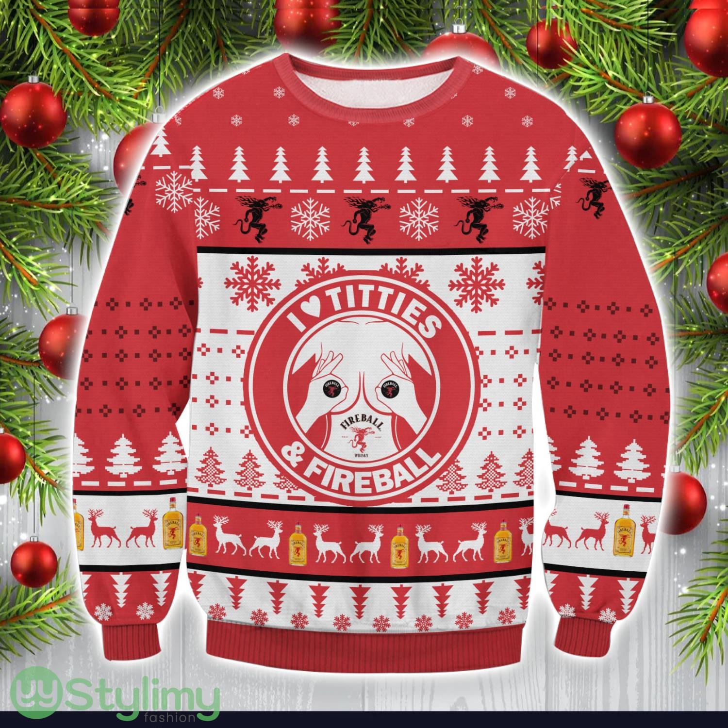 Fireball Titties Funny Ugly Christmas Sweater Special Christmas Gift 3 Fireball Titties Funny Ugly Christmas Sweater Special Christmas Gift Product Photo 1