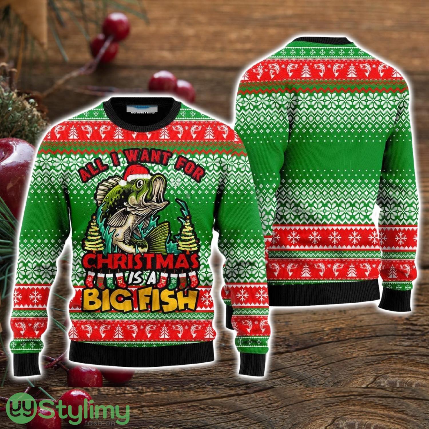 Fishing Ugly Christmas Sweater Christmas Holiday Gift For Men And Women 3 Fishing Ugly Christmas Sweater Christmas Holiday Gift For Men And Women Product Photo 1