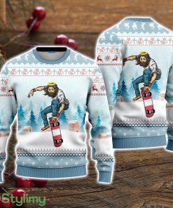 Funny Jesus Skateboarding Ugly Christmas Sweater Christmas Holiday Gift For Men And Women Product Photo 1