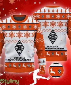 Gladbach Big Logo Ugly Christmas Tree Orange Sweater For Men And Women - Gladbach Big Logo Ugly Snowflakes Reindeer Orange Sweater For Men And Women