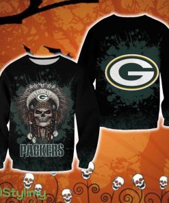 Green Bay Packers Skull Hot Halloween Ugly Sweater For Men And Women Gift Christmas - Green Bay Packers Skull Hot Halloween Ugly Sweater For Men And Women Gift Christmas