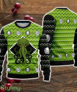 Green Octopus The Call Of Great Old One Ugly Christmas Sweater 3D Sweater Product Photo 1