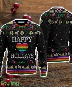 Happy Holigays LGBT Ugly Christmas Sweater Christmas Holiday Gift For Men And Women Product Photo 1