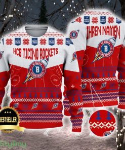 HCB Ticino Rockets Ugly Christmas Sweater Logo Custom Name Gift Fans - HCB Ticino Rockets Ugly Christmas Sweater Logo Custom Name Gift Fans