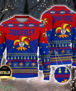 Helsingin Jokerit Ugly Christmas Sweater Logo Custom Name Gift Fans - Helsingin Jokerit Ugly Christmas Sweater Logo Custom Name Gift Fans