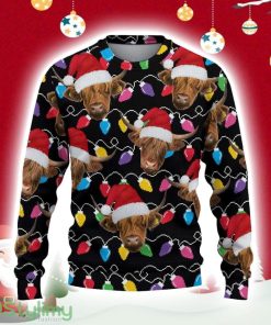 Highland Cattle Black Ugly Christmas Sweater Gift Christmas Product Photo 1