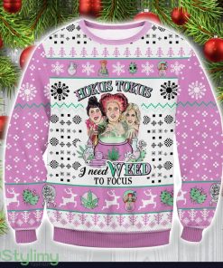 Hokus Tokus I Need Weed To Focus Ugly Christmas Sweater Product Photo 1