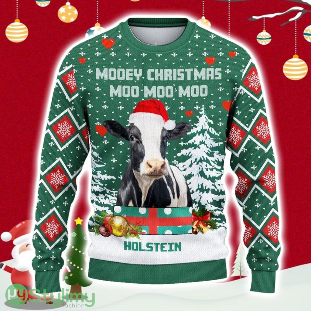 Holstein Moo Green Ugly Christmas Sweater Gift Christmas 3 Holstein Moo Green Ugly Christmas Sweater Gift Christmas Product Photo 1