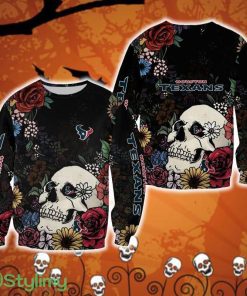 Houston Texans Skull And Flowers Sled Halloween Ugly Sweater For Men And Women Gift Christmas - Houston Texans Skull And Flowers Sled Halloween Ugly Sweater For Men And Women Gift Christmas