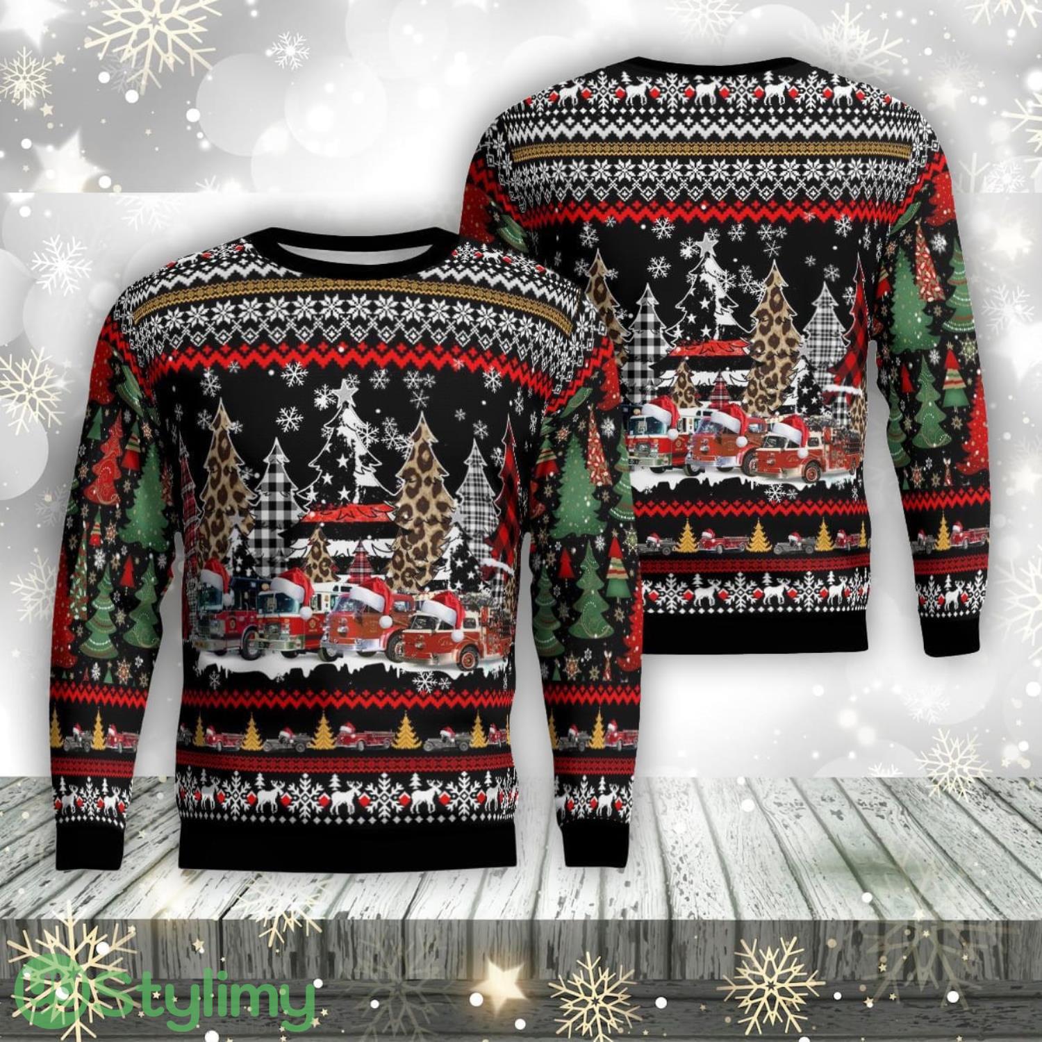 Hudson Fire Department Hudson NY Christmas AOP Ugly Sweater Christmas Season Gift 3 Hudson Fire Department Hudson NY Christmas AOP Ugly Sweater Christmas Season Gift Product Photo 1