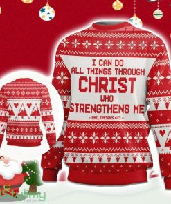 I Can Do All Things Through Christ Philippians 413 Ugly Christmas Sweater Gift Christmas Product Photo 1