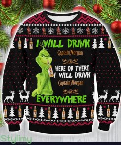 I Will Drink Captain Morgan Grinch Ugly Christmas Sweater Special Christmas Gift Product Photo 1