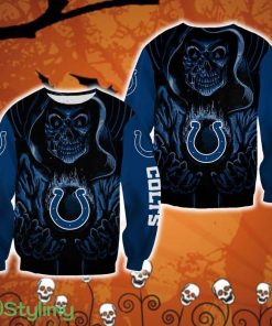 Indianapolis Colts Death Halloween Skull Ornaments Halloween Ugly Sweater For Men And Women Gift Christmas - Indianapolis Colts Death Halloween Skull Ornaments Halloween Ugly Sweater For Men And Women Gift Christmas