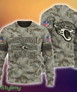 Jacksonville Jaguars NFL Camo 3D Sweater Veteran Gift Holidays Ugly For Christmas - Jacksonville Jaguars NFL Camo 3D Sweater Veteran Gift For Men And Women Christmas