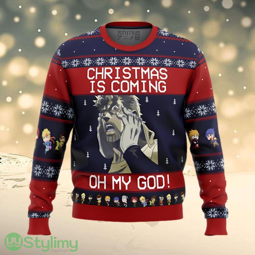 Jojo’s Bizarre Adventure Joseph Joestar Oh My God Ugly Christmas Sweater 3 Jojo’s Bizarre Adventure Joseph Joestar Oh My God Ugly Christmas Sweater Product Photo 1