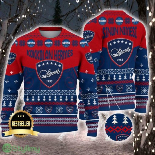 Kokkolan Hermes Ugly Christmas Sweater Logo Custom Name Gift Fans