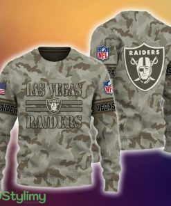 Las Vegas Raiders NFL Camo 3D Sweater Veteran Gift Holidays Ugly For Christmas - Las Vegas Raiders NFL Camo 3D Sweater Veteran Gift For Men And Women Christmas