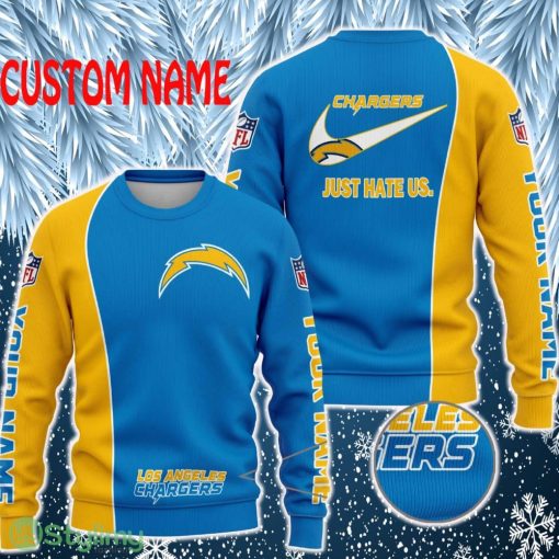 Los Angeles Chargers NFL Just Hate Us Personalized For Fans Sweater New