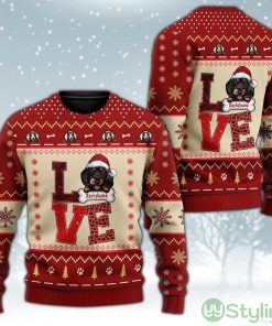 Love Dachshund 3D Ugly Christmas Sweater Cute Dog Mom Holiday Christmas Gift Ideas For Her Product Photo 1