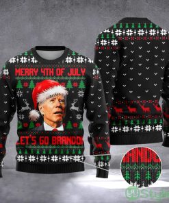 Merry 4th Of July Let's Go Brandon Ugly Xmas Sweater FJB Christmas Sweater Product Photo 1