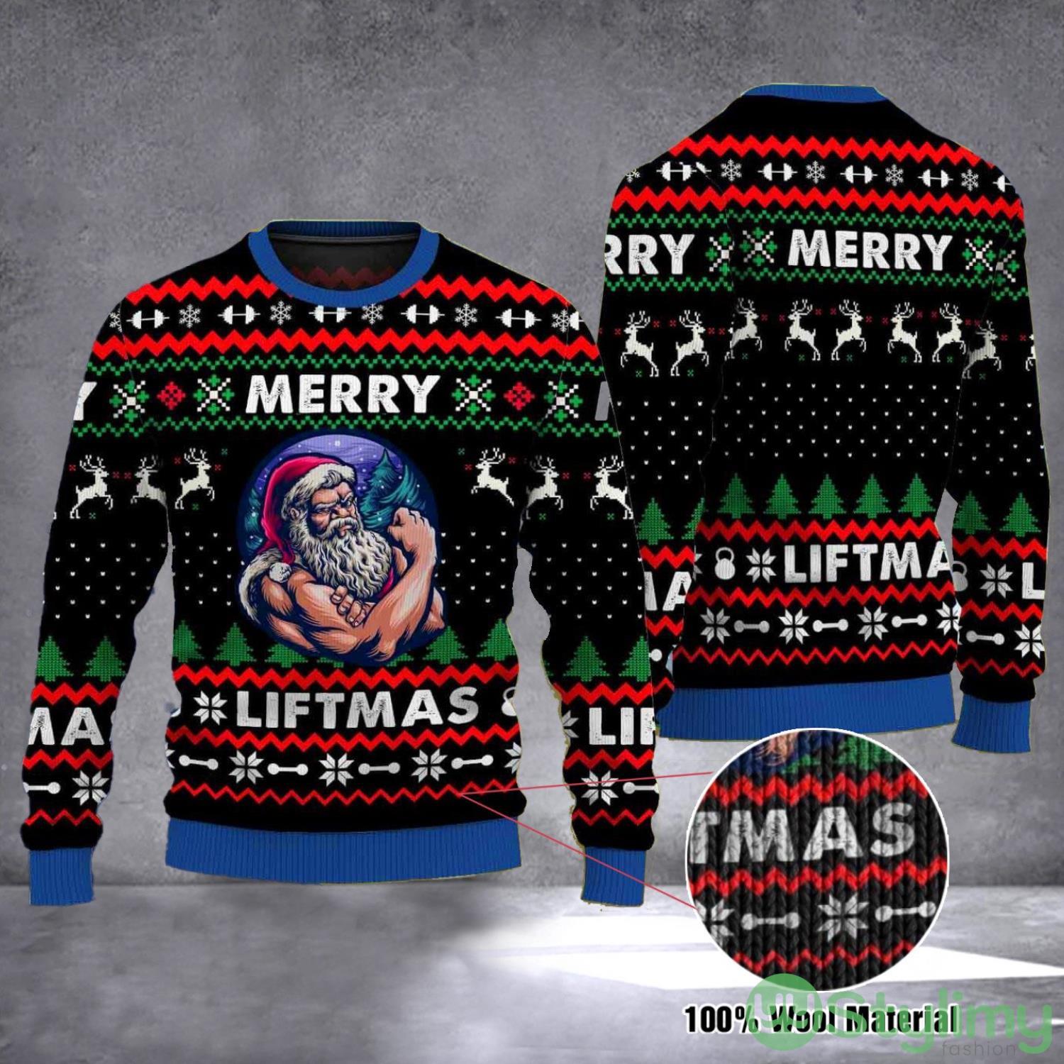 Merry Liftmas Muscles Santa Claus 3D Ugly Christmas Sweater Weightlifting Ugly Sweater 3 Merry Liftmas Muscles Santa Claus 3D Ugly Christmas Sweater Weightlifting Ugly Sweater Product Photo 1
