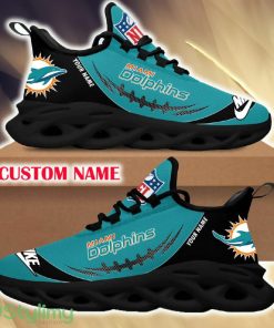 Miami Dolphins Emblem For Fans Custom Name Max Soul Sneakers New Gift Men And Women Clunky Shoes - Miami Dolphins Chunky Shoes_1