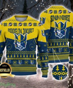 Mikkelin Jukurit Ugly Christmas Sweater Logo Custom Name Gift Fans - Mikkelin Jukurit Ugly Christmas Sweater Logo Custom Name Gift Fans